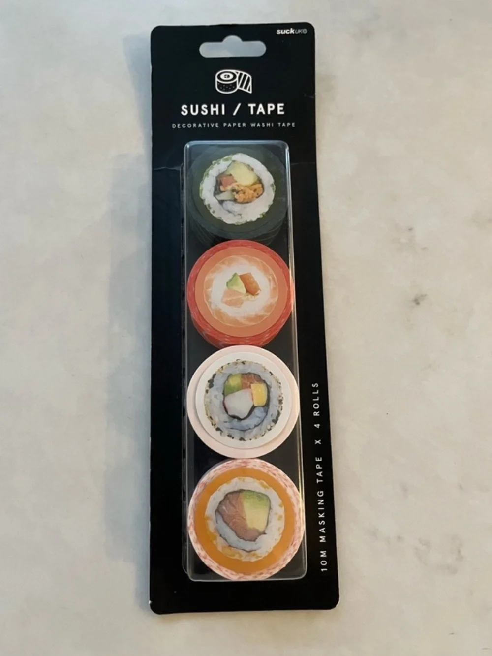 Sushi Paper Washi Tape, set includes 4 rolls